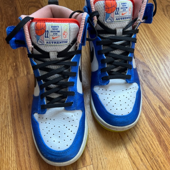 Nike Dunk High Blue Satin Basketball Shoe - Picture 2 of 4